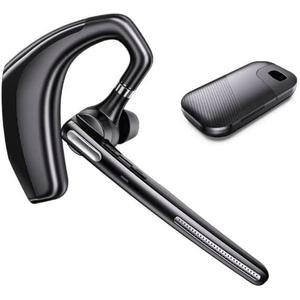 Bluetooth Headset V5.1 with Noise-Canceling Mic, 110H Work Time (500mAh Battery) - Dual Connection, Compatible with Phones & PCs + Storage Case