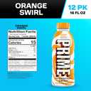 PRIME Hydration ORANGE SWIRL, Sugar Free Sports Drinks, Electrolyte Enhanced to Replenish Fluids, B Vitamins, Antioxidants, Made with Natural Flavors, 16.9 Fl Oz 12 Pack (EXP 05/16/27)