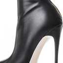 YING LAN Over the Knee High Boots for Women Sexy Zipper Pointed Toe High Heel Faux Leather Surgical Stretch Riding Thigh High Boots Black, Size: 7.5
