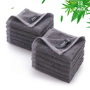 Wash Cloths Pack of 12, Super Soft and Skin Friendly Face Towel for Sensitive Skin, 10x10 inch Small Face Washcloths, Reusable Washable Makeup Remover Cloths, Easy to Rinse Grey Facial Cleansing Cloths