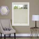 Cordless Cellular Pleated Window Shades - 33 Inch Width, 64 Inch Length - Alabaster - Light Filtering Top-Down Honeycomb Pull Down Blinds for Windows and Skylights by Achim Home Decor