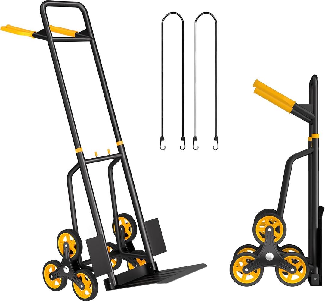Stair Climbing Cart, 440 lbs Capacity Stair Climber Dolly, Hand Truck with Stair-Climbing Wheels & One-Touch Retractable Handle, Thickened Upgraded Steel Tube Folding Stair Climbing