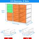 Acrylic Makeup Organizer with 13 Drawers, Bathroom Counter Organizer, Acrylic Organizers, Desk Organizer, Office Supplies, Storage Drawers for Cosmetic, Pencil, Coffee, etc 3 Pack