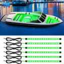 Green Led Strip Lights,DUOFU365 Marine Boat Led Navigation Lights 30CM 15 SMD IP67 Waterproof Auto Interior Lights for Home Decoration Car Motorcycles Boat Golf Cart Truck with 3M Tape(6PCS)