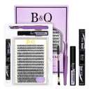 B&Q Lash Clusters Kit 280PCS Eyelash Clusters Kit,40D C 916MIX Individual Lash Comfortable Eyelash Extension Set, Classic Look with Bond and Seal Waterproof, Remover DIY at Home(Set,40DC)