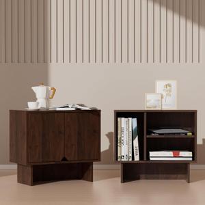 Lab Cosi Nightstand Set of 2,Modular Storage Bedside Table, Also Used as with End Table,Coffee Table,Nightstand with Adjustable Shelf for Living Room, Kitchen,Dining Room Entryway,Bedroom,Walnut