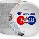 JOLLY CHEF 16 OZ Disposable Paper Bowls with Floral Print 156 Count Heavy-duty Bowls Bulk Perfect for Parties,Picnics,and Everyday Use