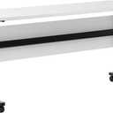Flash Furniture Palmer Commercial Nesting Flip Training Table, Heavy-Duty Steel Frame and T-Legs, Modesty Panel, 1" Thick Tabletop, 60" x 24", White Top/Black Frame