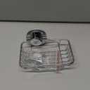 LEVERLOC Bar Soap Holder Dish with Hooks, Soap Tray Suction Cup Wall Mounted for Shower, Stainless Steel Sponge Holder Caddy for Bathroom Kitchen Sink Organizer, Rustproof, Silver (1 Tier)