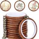 Oqqlin 12 Pcs Embroidery Hoop, 3 Inch Round Small Embroidery Hoops Rubber Imitation Wood Cross Stitch Hoop Cross Stitch Hoops Ring for Sewing, DIY, Craft, Hanging Ornaments