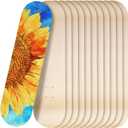 Honoson 6 Pcs Blank Skateboard Decks Bulk 32 x 8 Inch 7 Ply Maple Wooden Plain Skate Decks Natural Wood Double Tail Skateboard for Art Painting Wall Home Decoration