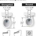 XCQQ Electric Bidet Toilet Seat with Remote, Heated Toilet Seat, Instant Warm Water, Warm Air Dryer, Rear & Feminine with Oscillating Cleansing, Night Light, Slow Close Lid, LED Display - Elongated