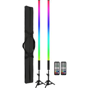 DJ Lights 4FT RGBW Pixel Tube Light 4IN1 LED Stage Tube Light Bar with Stand&Carrying Bag 5200mAh Battery Powered Wireless Stage Lighting for DJ, Wedding, Party, Photography, Video Studio