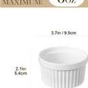 MALACASA Ramekins 6 oz Oven Safe, Porcelain Creme Brulee Ramekins Pudding Custard Cups Small Ceramic Souffle Dishes Ramakan Ramiken Ramicans Baking Bowls Set of 6, White, Series RAMEKIN-DISH