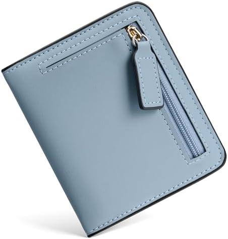 Toughergun Women’s Small Slim Leather Wallet with RFID Protection, Compact Bifold Mini Purse with Clear ID Window