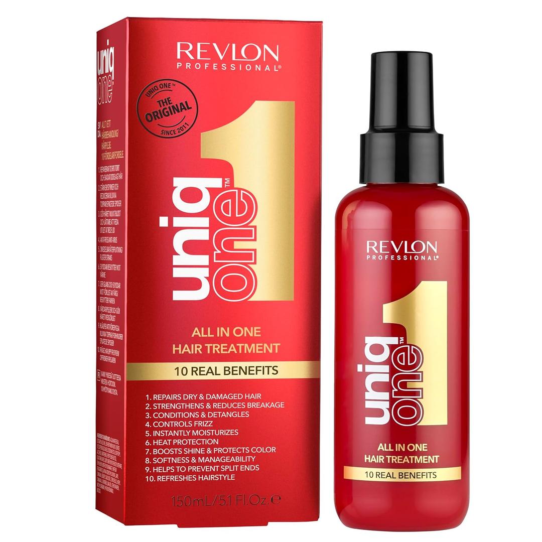 UniqOne Revlon Professional Hair Treatment, Moisturizing Leave-In Product, Repair For Dry and Damaged Hair, Haircare Stocking Stuffer, 5.1 Fl Oz