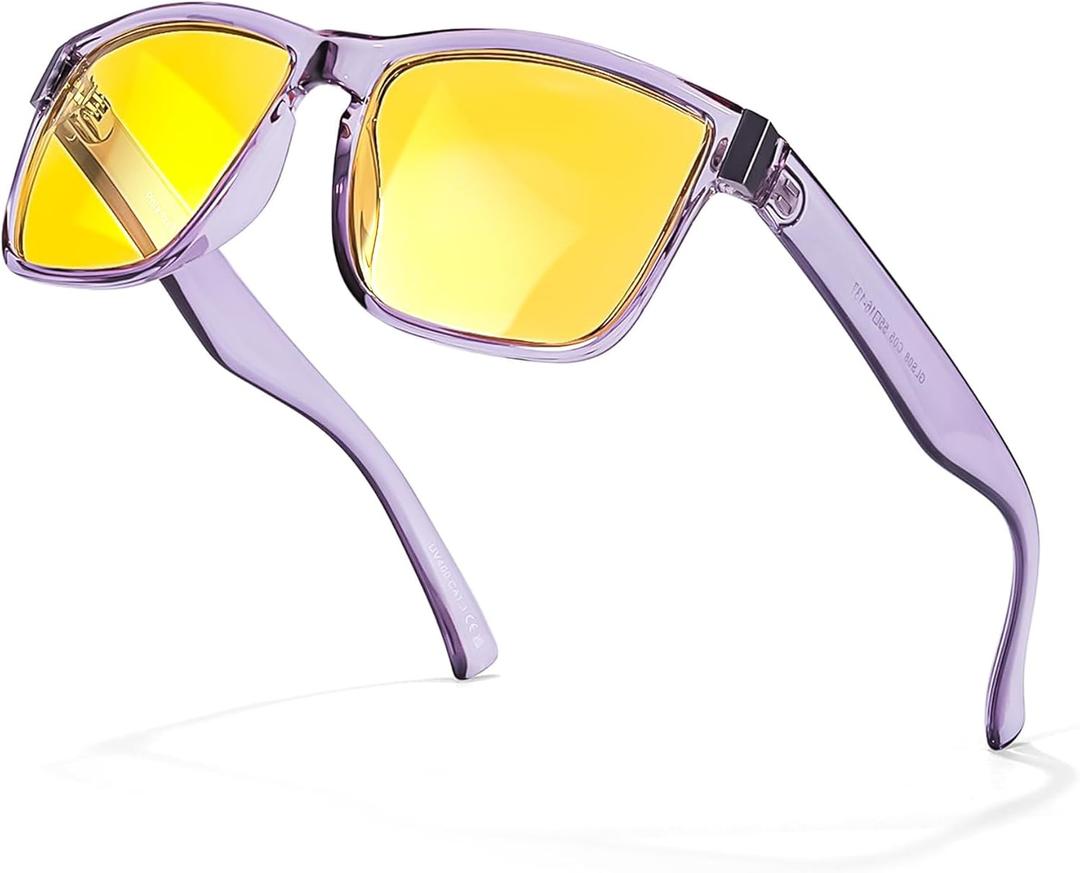 SIPHEW Night Driving Glasses for Women, Anti Glare Polarized Yellow Lens Night Vision Glasses for Nighttime/Rainy/Foggy.