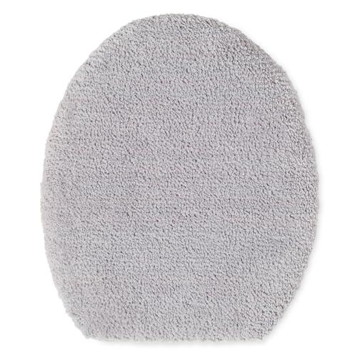 TOWN & COUNTRY EVERYDAY Ultra Plush Solid Tufted Toilet Lid Cover, Soft and Absorbent, Non-Slip Cover, Machine Washable, Grey, 18"x19"