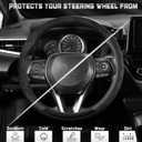 SEG Direct Car Steering Wheel Cover Small Size for Prius Civic Model 3 Model Y Camaro Rogue with 14"-14 1/4" Embossed Microfiber Leather with Carbon Fiber Pattern Black