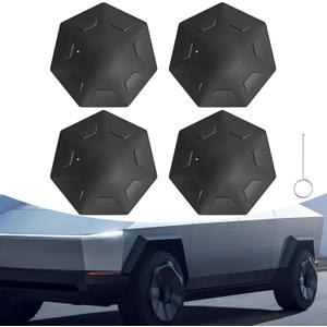 EYPINS Wheel Hub caps for Tesla Cybertruck 2024 2025, Set of 4 Premium ABS Wheel Center Caps, Matte Black, Full Coverage Cybertruck Accessories, All-Season Weatherproof
