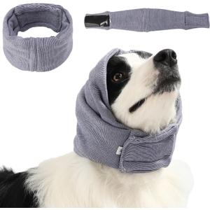 Quiet Ears for Dogs, Dog Calming Hoodie, Adjustable Dog Ear Muffs for Noise Protection, Ear Wrap Head Cover (L-Head Circle(17.7"~23.6"), Purple)