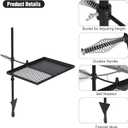 Swivel Campfire Grill Grate and Griddle, Adjustable Fire Pit Grill Grate Over Fire Pit, Camp Fire Cooking Grate with Carrying Bag for Outdoor Camping BBQ, Rectangle Black