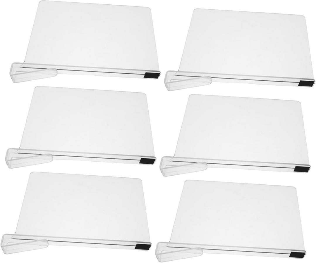 6pcs Acrylic Shelf Dividers: for Shelves Adjustable Clear Closet Separator Clear Wardrobe Organizer - for Home and Storage Organization