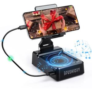 Gifts for Men Women - Cell Phone Stand with Bluetooth Speaker, Phone Holder with Charger (5000mAh), HD Surround Sound for Desk, Valentines Day Gifts for Men (L38)