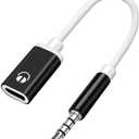 Headphone Jack Adapter,3.5mm Male to TypeC Female Audio Cable Cord,USB C to Aux Audio Dongle Compatible with MP3 Players, CD Players, Laptops, Tablets, Smartphone, Earbuds and Accessories (Black)