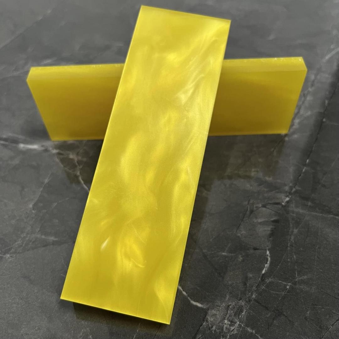 Acrylic Knife Handle Material Scales Blanks Pre-Cut Engraved Resin Sheets For Knife Gun Handle Decoration (Yellow) Acrylic Knife Handle Material Scales Blanks Pre-Cut Engraved Resin Sheets For Knife Gun Handle Decoration (Yellow)