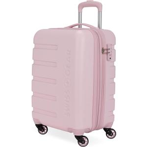 SwissGear 7366 Signature Hardside Expandable Luggage with Spinner Wheels, TSA Lock, Cup-Holder, Pink, Carry-On 19-Inch