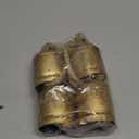 Rustic Decorative Cow Bells 4-Bell Cluster Christmas Bell Shabby Chic Vintage Harmony Cowbell Brass Coated Country Jute Rope Hanging Gold Bells (4pc Cluster 10cm)