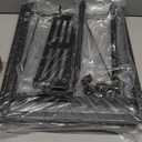 DOLALIKE Microwave Oven Rack, Expandable Microwave Stand Countertop Kitchen Utensils Tableware Storage, Carbon Steel Over Microwave Shelf Countertop with 6 Hooks (2 Tier (With Spice Rack))