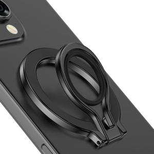 Magnetic Phone Ring Holder for MagSafe, Magnetic Snap Phone Grip Magsafe Ring Finger Loop Stand Adjustable Kickstand Fit for iPhone 17 16 15 14 13 12 Pro Max Accessories, Wireless Charging Compatible (Black)