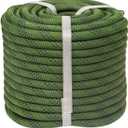 Double Braided Arborist Rigging Rope (1/2 in x 50 ft) Strong Polyester Rope 48 Strands for Tree Work Climbing Pulling Swing Sailing, ArmyGreen/Black