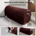 ANARACHON Leather Look Couch Arm Covers Set of 2 Armrest Covers for Sofa Chair Arm Protectors Stretch Armchair Slipcovers with Pockets Washable Spandex Fabric (Medium, Burgundy)