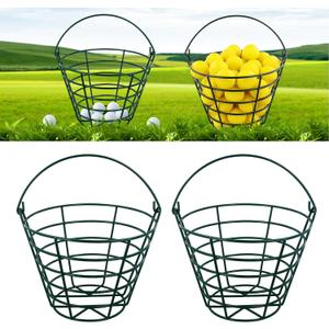 Roykaw Golf Ball Basket Bucket Container for 50 Balls,with Handle,Built to Last/Easy to Organize (Green)