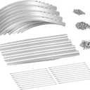 Land Guard 8ft Galvanized Raised Garden Bed Kit, Raised Garden Boxes Outdoor, Oval Metal Raised Garden Beds for Vegetables, Silver,108 Gallon Capacity(with 10 Connecting rods), 8x2x1ft