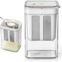 1100ML Greek Yogurt Strainer, Ultra Fine Yogurt Strainer, Yoghurt Maker Strainer with Fine Mesh Bag & Lid, Reusable Rice Milk Tea Juicing Food Sieve Strainer