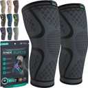 Modvel Compression Knee Brace for Women & Men, 2-Pack Knee Brace for Running Knee Pain, Knee Support Compression Sleeve, Workout Sports Knee Braces for Meniscus Tear, ACL & Arthritis Pain Relief (Medium)