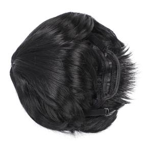 ZJchao Men Wig Fashionable Synthetic Short Hair Toupee Breathable Men Hairpiece Students (Black)
