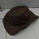 Cowboy Hat for Men and Women Cowboy Hat with Soft Felt Wide Brim Brown Cowboy Hats for Men and Women Perfect for Cowboy Outfit Outdoor Activities 57cm