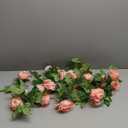 UKELER 2 Pack Artificial Flowers Garland Total 14FT Pink Rose Vines Hanging Flower Plants for Home Garden Party Outdoor Ceremony Wedding Arch Floral Decor