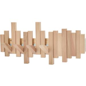 Natural Wood Wall Mounted Piano Coat Rack | Mounted Coat | Flip Up Wall Hook 6 Hooks | Entry Art Hooks in Walnut (Wood Color, 6)