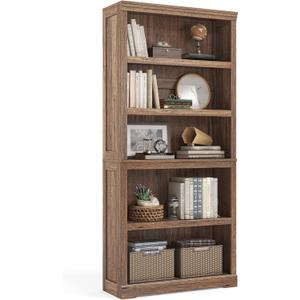 LINSY HOME 5-Shelf Bookcase, Bookshelves Floor Standing Display Storage Shelves 68 in Tall Bookcase Home Decor Furniture for Home Office, Living Room, Bed Room - Dark Brown