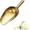 Stainless Steel Ice Scoop 6OZ Small Food Candy Scoop for Kitchen Bar Party Wedding Metal Ice Scooper for Ice Bucket Gold