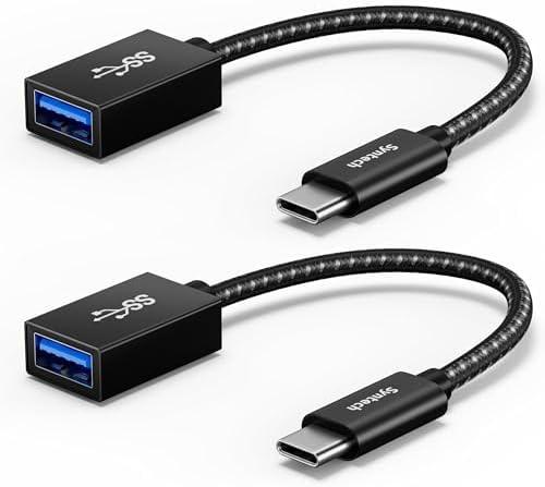 Syntech USB C to USB Adapter, 2 Pack USB C to USB 3, Type C to A, Thunderbolt 3 to USB Female Adapter OTG Cable Compatible with iPhone 17/Air/16/15 Pro Max, iPad mini 6, MacBook Pro, Air and More