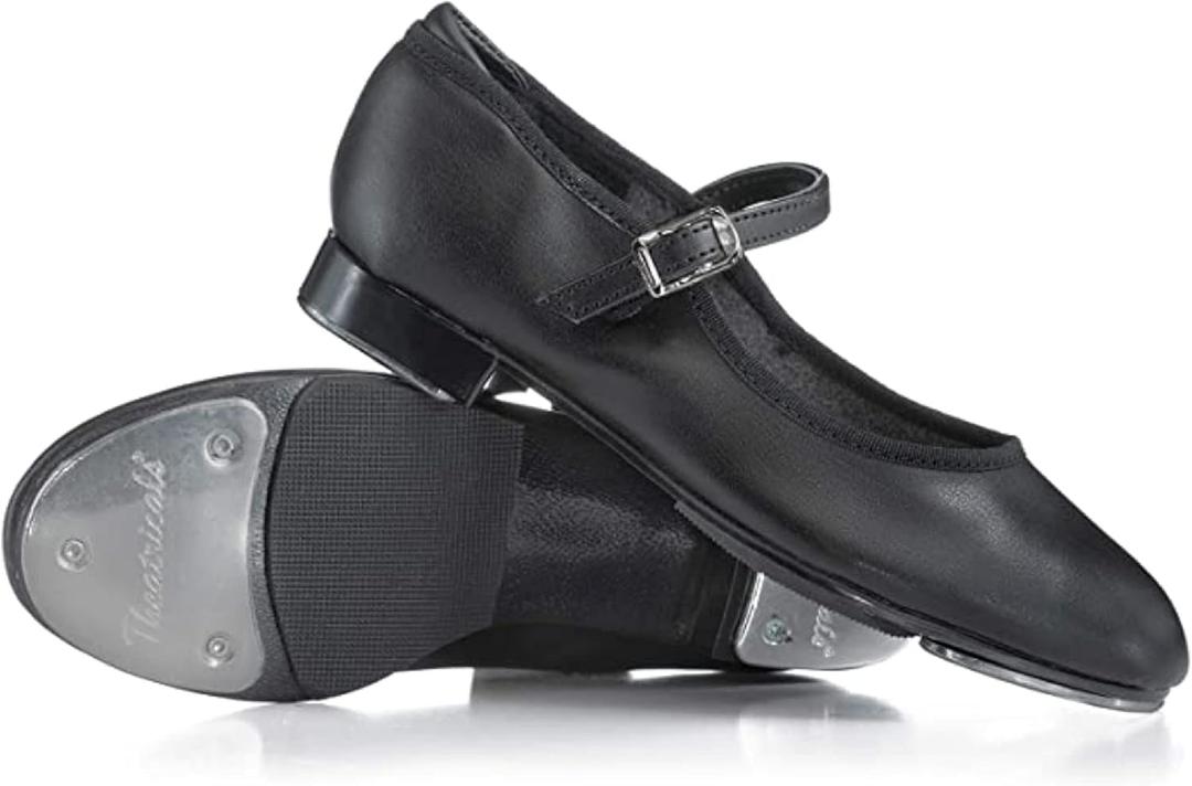 Theatricals Girls Slide Buckle Tap Shoes (13 Big Kid, Black)
