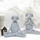 2PC Dogs Modern Home Decor Animal Statues Room Decor Aesthetic for Desk,Coffee Table,Shelf(Silver)