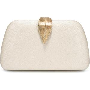 SWEETV Glitter Clutch Purses for Women Elegant Evening Bag for Parties, Weddings, and Formal Events (01-pearl White)